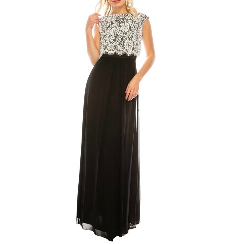 AIDAN MATTOX style 054466880 lace top dress